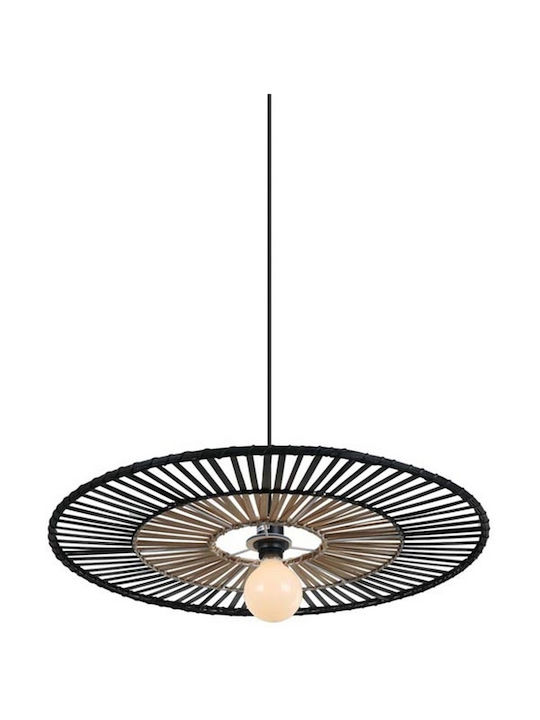 Zambelis Lights Μοντέρνο Κρεμαστό Φωτιστικό Μονόφωτο με Ντουί E27 σε Μαύρο Χρώμα 19104